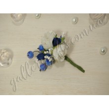 Бутоньєрка для нареченого "Blue & White" Yanovska Wedding