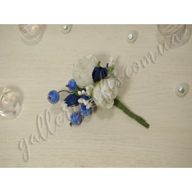 Бутоньєрка для нареченого "Blue & White" Yanovska Wedding